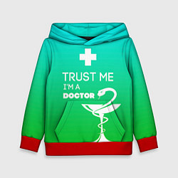 Толстовка-худи детская Trust me, i'm a doctor, цвет: 3D-красный