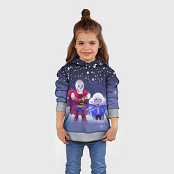 Толстовка-худи детская Sans & Papyrus, цвет: 3D-меланж — фото 2