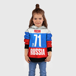 Толстовка-худи детская Russia: from 71, цвет: 3D-черный — фото 2
