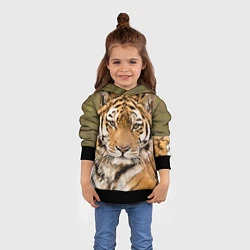 Толстовка-худи детская Милый тигр, цвет: 3D-черный — фото 2
