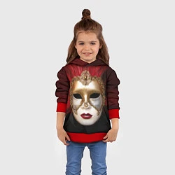 Толстовка-худи детская Венецианская маска, цвет: 3D-красный — фото 2
