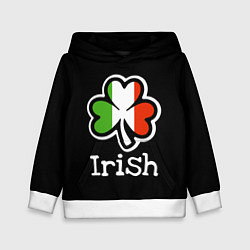 Толстовка-худи детская Irish - tricolor clover, цвет: 3D-белый