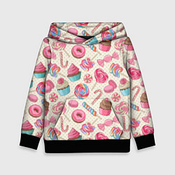 Толстовка-худи детская Радости для сладости, цвет: 3D-черный