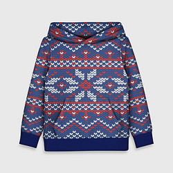 Толстовка-худи детская Снежинки, цвет: 3D-синий