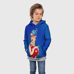 Толстовка-худи детская Pop Art Girl, цвет: 3D-меланж — фото 2