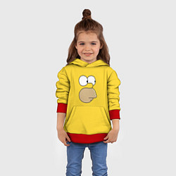 Толстовка-худи детская Гомер стесняется, цвет: 3D-красный — фото 2