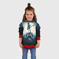 Толстовка-худи детская Motorhead Guitarist, цвет: 3D-красный — фото 2