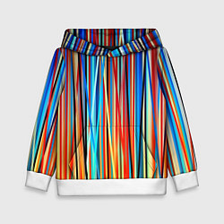 Толстовка-худи детская Colored stripes, цвет: 3D-белый