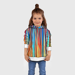 Толстовка-худи детская Colored stripes, цвет: 3D-белый — фото 2