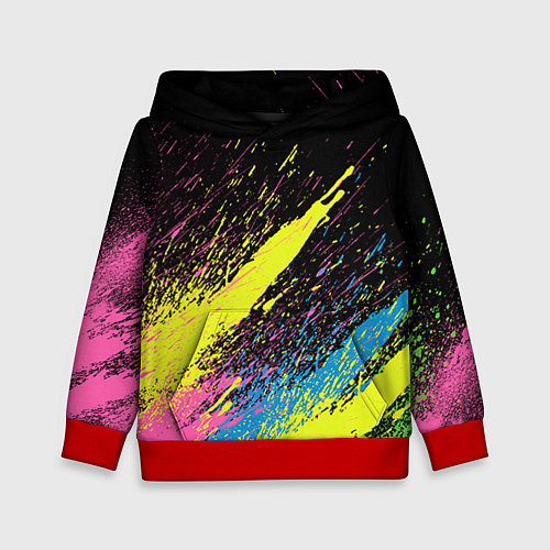 Детская толстовка Брызги / 3D-Красный – фото 1