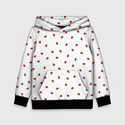 Толстовка-худи детская Божьи коровки, цвет: 3D-черный