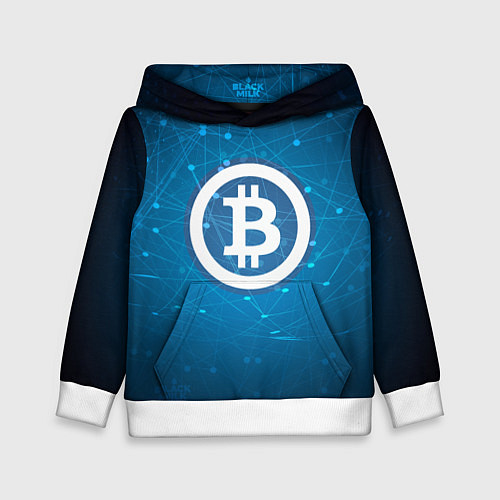 Детская толстовка Bitcoin Blue / 3D-Белый – фото 1