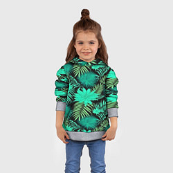 Толстовка-худи детская Tropical pattern, цвет: 3D-меланж — фото 2
