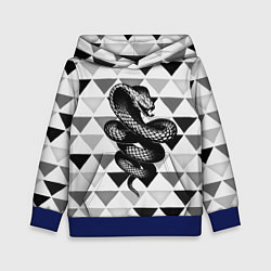 Толстовка-худи детская Snake Geometric, цвет: 3D-синий