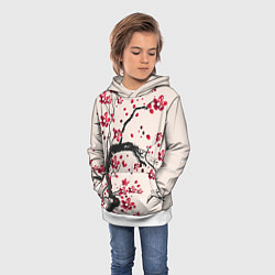 Толстовка-худи детская Сакура, цвет: 3D-белый — фото 2