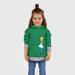 Толстовка-худи детская Гомер в кустах, цвет: 3D-меланж — фото 2