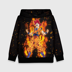 Толстовка-худи детская Fire Goku, цвет: 3D-черный