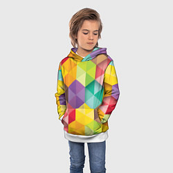 Толстовка-худи детская Цветные зонтики, цвет: 3D-белый — фото 2