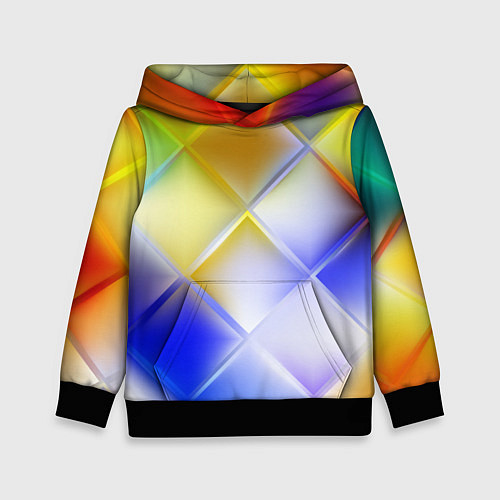 Детская толстовка Colorful squares / 3D-Черный – фото 1
