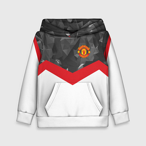 Детская толстовка Man United FC: Grey Polygons / 3D-Белый – фото 1