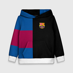 Толстовка-худи детская Barcelona FC: Black style, цвет: 3D-белый
