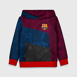 Толстовка-худи детская FC Barcelona: Dark polygons, цвет: 3D-красный