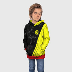 Толстовка-худи детская FC Borussia Dortmund: Abstract, цвет: 3D-красный — фото 2