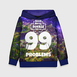 Толстовка-худи детская Fortnite: 99 Problems, цвет: 3D-синий