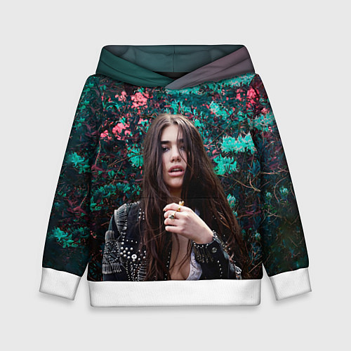 Детская толстовка Dua Lipa: Floral / 3D-Белый – фото 1