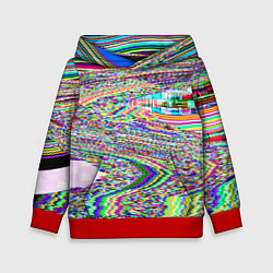 Толстовка-худи детская Optical Glitch, цвет: 3D-красный