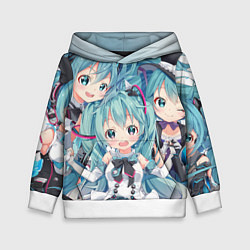 Толстовка-худи детская Hatsune Miku, цвет: 3D-белый