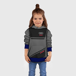 Толстовка-худи детская Audi: Crey & Black, цвет: 3D-синий — фото 2