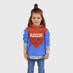 Толстовка-худи детская Russia Red & Blue, цвет: 3D-меланж — фото 2