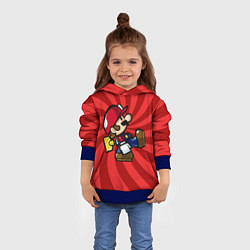 Толстовка-худи детская Super Mario: Red Illusion, цвет: 3D-синий — фото 2