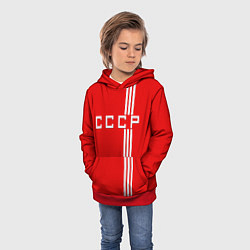 Толстовка-худи детская Cборная СССР, цвет: 3D-красный — фото 2
