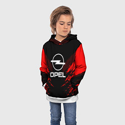 Толстовка-худи детская Opel: Red Anger, цвет: 3D-белый — фото 2