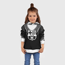Толстовка-худи детская FC Barcelona: Black Style, цвет: 3D-белый — фото 2