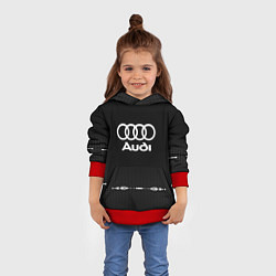 Толстовка-худи детская Audi: Black Abstract, цвет: 3D-красный — фото 2