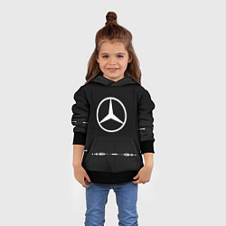 Толстовка-худи детская Mercedes: Black Abstract, цвет: 3D-черный — фото 2