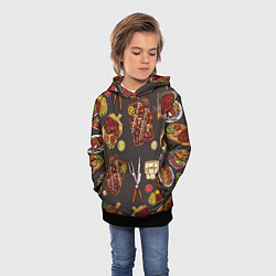 Толстовка-худи детская Шашлычное раздолье, цвет: 3D-черный — фото 2
