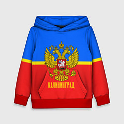 Толстовка-худи детская Калининград: Россия, цвет: 3D-красный