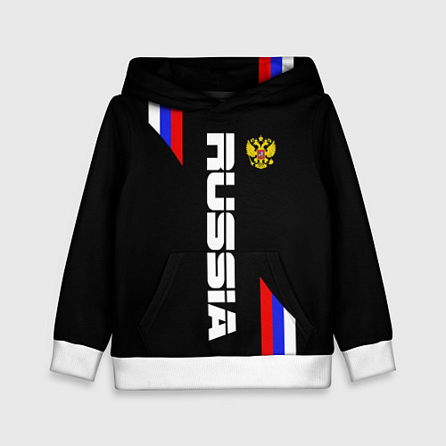 Детская толстовка Russia: Black Sport Line / 3D-Белый – фото 1