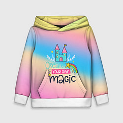 Толстовка-худи детская Create your own magic, цвет: 3D-белый