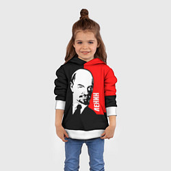 Толстовка-худи детская Хитрый Ленин, цвет: 3D-белый — фото 2