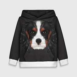 Толстовка-худи детская Cavalier King Charles, цвет: 3D-белый