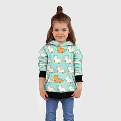 Толстовка-худи детская Облачные котейки, цвет: 3D-черный — фото 2