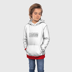 Толстовка-худи детская Sarcasm хим элемент надпись, цвет: 3D-красный — фото 2
