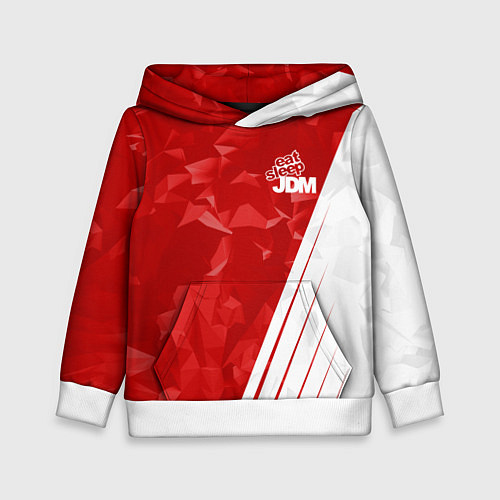 Детская толстовка Eat Sleep JDM: Red Poly / 3D-Белый – фото 1