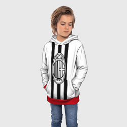 Толстовка-худи детская AC Milan: Black & White, цвет: 3D-красный — фото 2