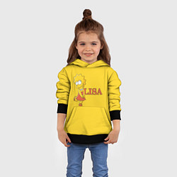 Толстовка-худи детская Lisa Simpson, цвет: 3D-черный — фото 2